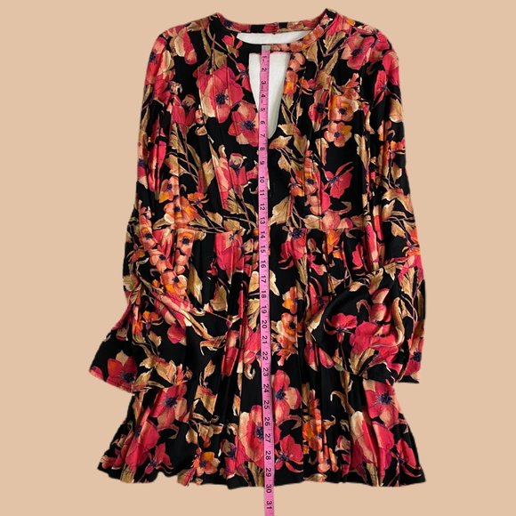 Free People - Tegan Mini Dress - Black Floral - Picture 5 of 7
